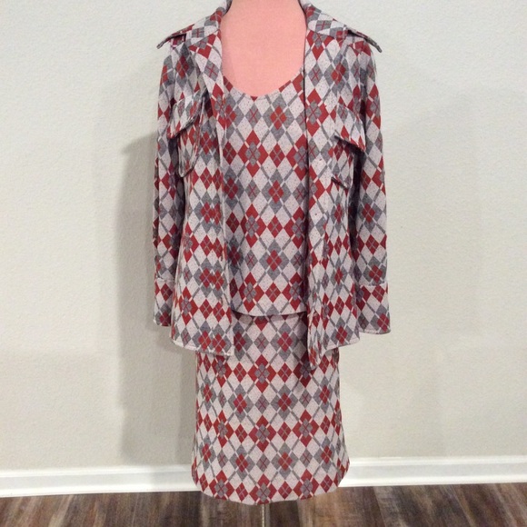 Vintage 70s 3 piece Power Suit dagger collar Mini - Picture 9 of 14